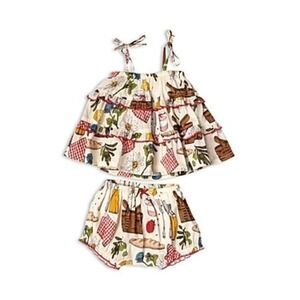 Pink Chicken Garden outfit Set Parisian Picnic Size 3 - 6 Months NEW‎